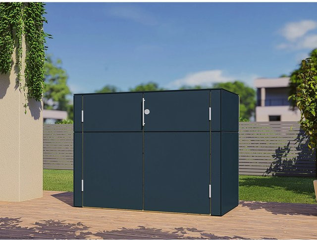 Bertilo Gartenschrank HPL Sideboard Anthrazit B/T/H: 155 x 75 x 116 cm FSC - Bild 1