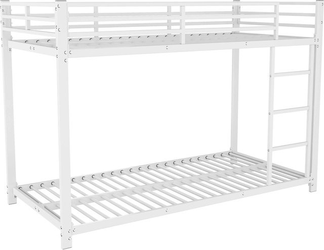 okwish Etagenbett aus Metall für Kinder in Weiß, B/T/H: 90 x 200 x 140 cm - Bild 1