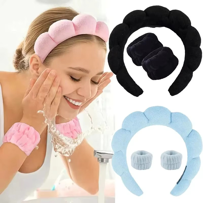 CNKESS Wasch-Stirnband-Set mit Armbändern und Scrunchies, Unisex - Bild 2