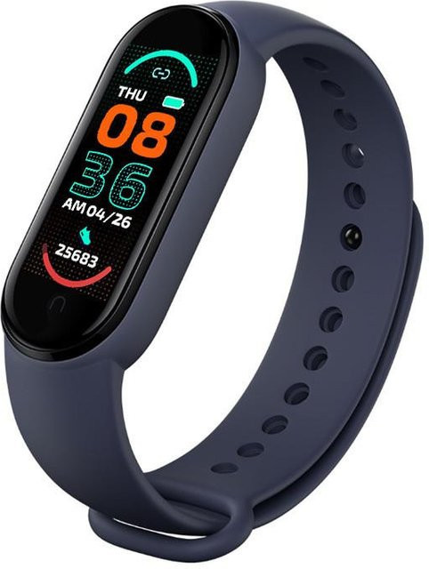 DewBloom M6 Smart Fitness Armband mit Schrittzähler und Herzfrequenzmonitor in Blau - Bild 1