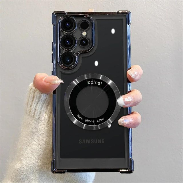 Aibairuixin Magnetische Schutzhülle mit Linsenschutz für Samsung Galaxy S25 Plus, S25 Ultra, S24 Ultra, S23 FE, S22 Plus, S21 und Note 20, Stoßfest, Transparent oder Schwarz - Bild 1