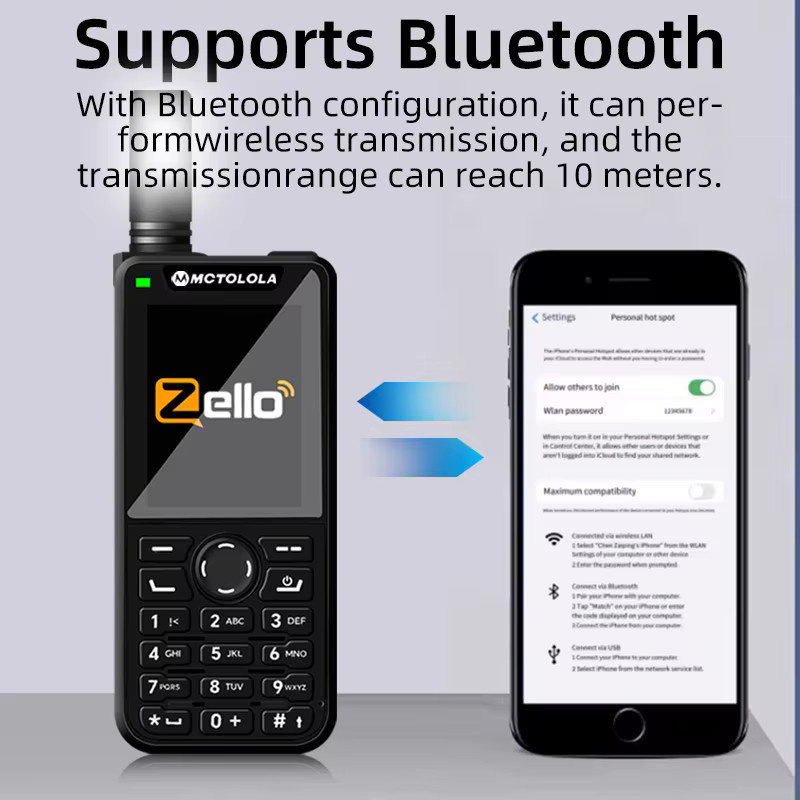 Motorola 4G POC Walkie-Talkie mit Android 9.0, 2,4-Zoll-Bildschirm, Zello Telefonfunktion, Wi-Fi und 2+16GB, Schwarz - Bild 2