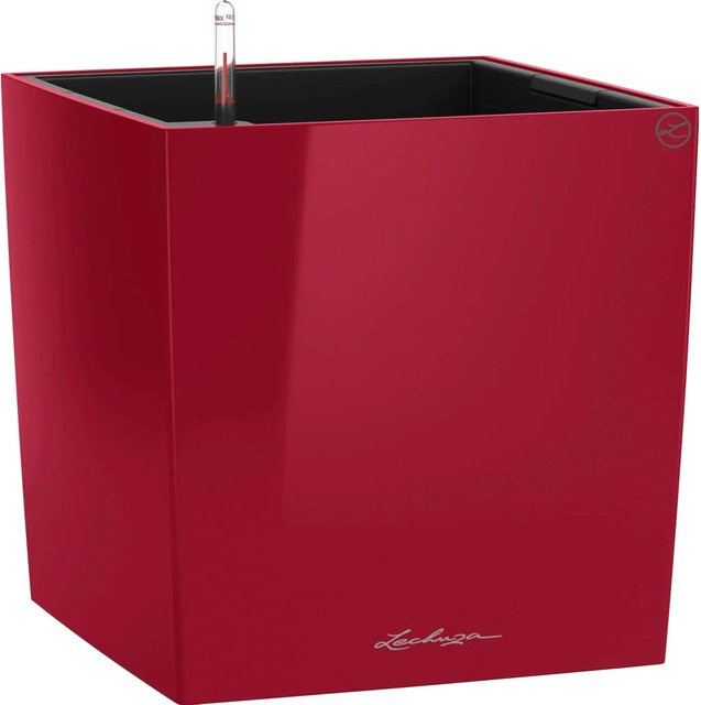 Lechuza Pflanzgefäß Cube Premium in Scarlet Rot hochglanz, B/T/H: 40 x 40 x 40 cm - Bild 1