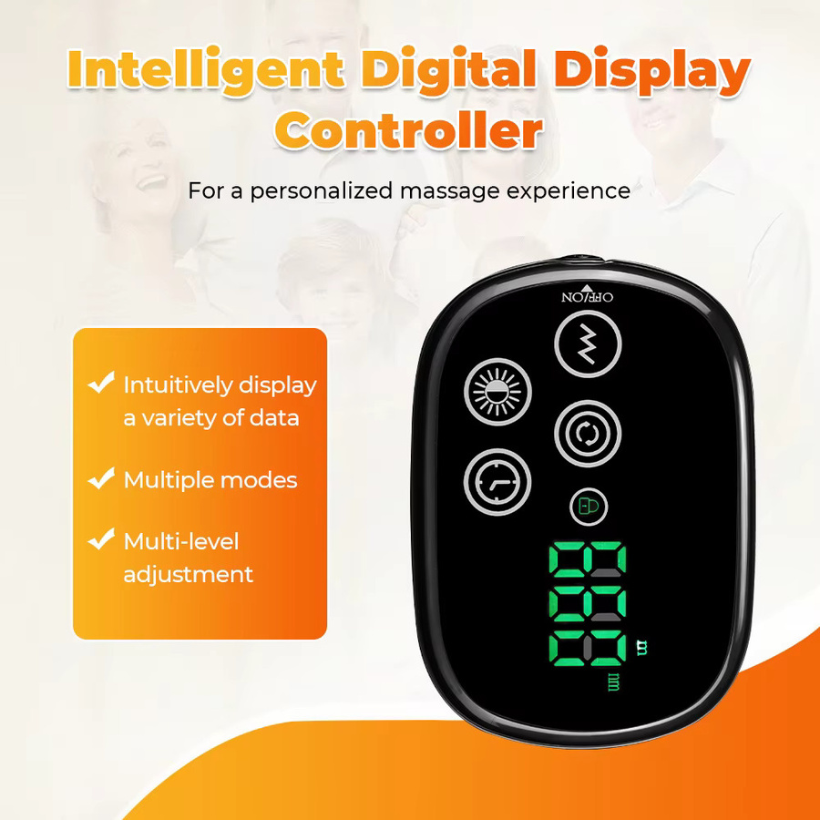 Hailicare Schnurloses Vibrations-Taillenmassagegerät mit Infrarotlicht 660 nm und 850 nm, LED-Pad als elektrischer Rücken-Schultergurt und Kniebandage zur Muskelentspannung, Schwarz - Bild 4