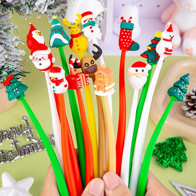 Ataozhekou Weihnachtliche Gelstifte für Kinder mit Elch und Schneemann Ornamenten in Mehrfarbig - Bild 1