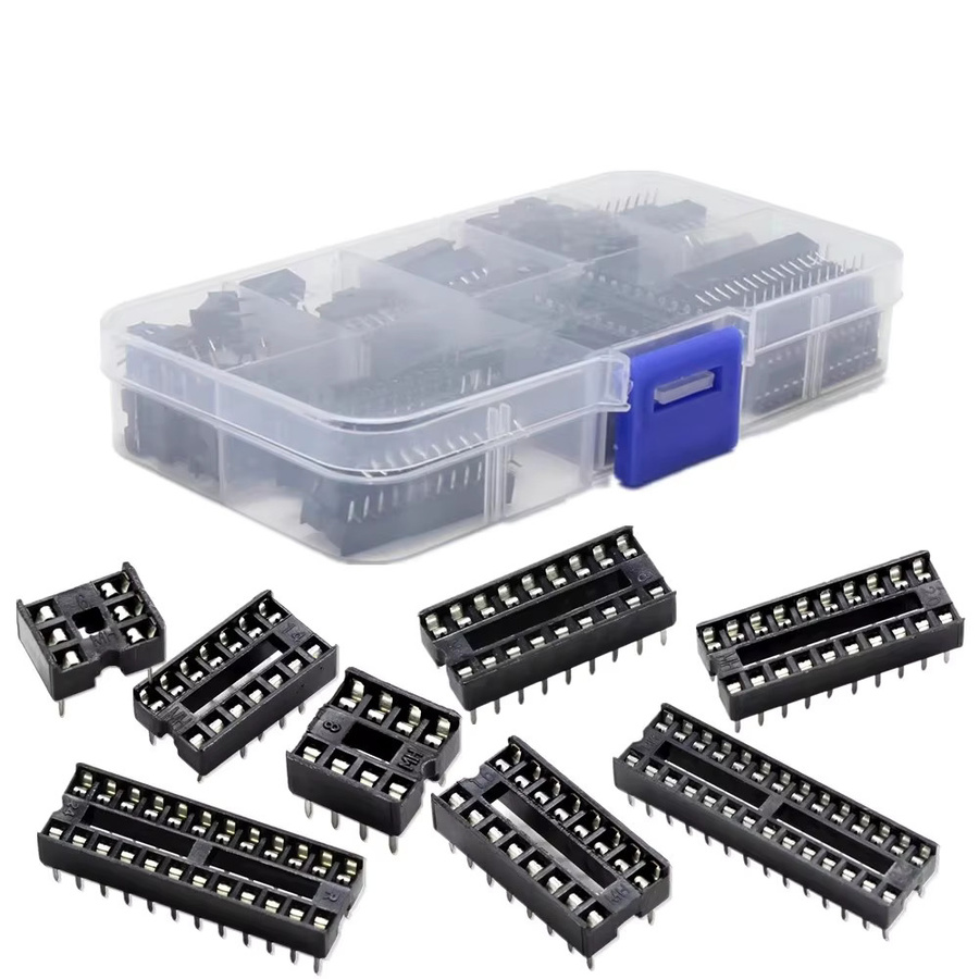 66-teiliges DIP-IC-Sockel-Set in Schwarz mit 6, 8, 14, 16, 18, 20, 24 und 28 Pins für Lötanwendungen - Bild 2