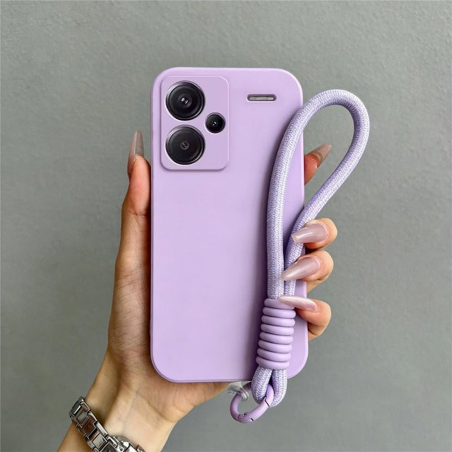 Seilband-Handyhülle für Xiaomi Redmi Note 13 12 Pro Plus 12S 11S 10S 9S 12 11 10 9 8 Pro in Purple aus mattem weichem Silikon - Bild 1