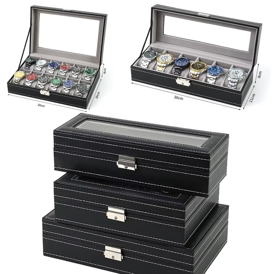 OAKCHARM Uhrenbox PU Leder, Glas Top, Herren - Bild 2