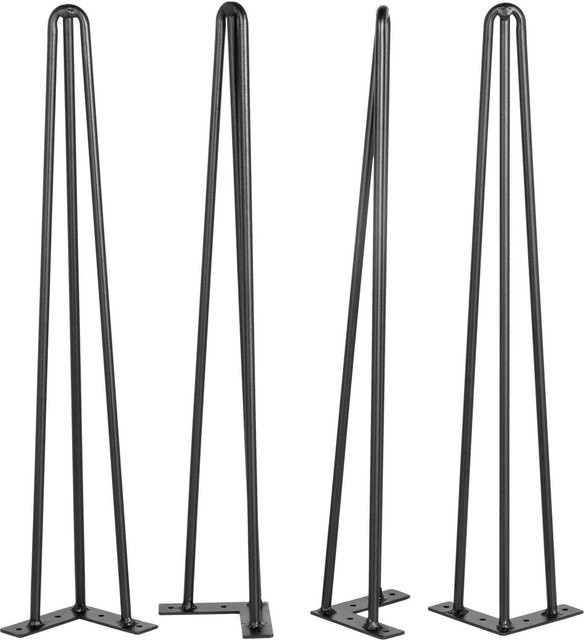 Buying Solutions MB Set aus 4 Haarnadel-Tischbeinen aus Kohlenstoffstahl in Schwarz, Höhe: 40,6 cm - Bild 1