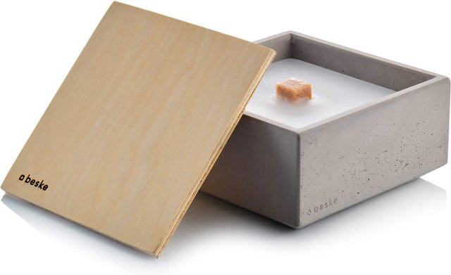 Beske-Manufaktur Betonfeuer MERU Tabletop aus Beton in Grau, B: 13 cm, T: 13 cm, H: 6,5 cm - Bild 1