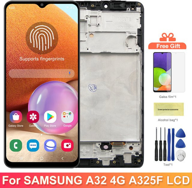 Samsung Galaxy A32 Super AMOLED Display mit Touchscreen Digitizer und Rahmen in Schwarz - Bild 1