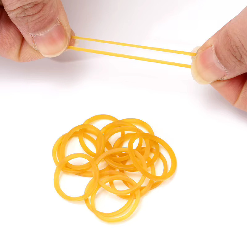 Hochelastische Gummibänder in Beige und Gelb für Büro und Schule, 100–1000 Stück robuste Befestigungselemente aus Gummi - Bild 3
