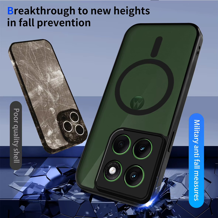 Matte magnetische Hülle für Motorola Edge 70 40 Neo 50 60 Pro 60S Fusion G67 G57 Power G56 G86 in Schwarz mit MagSafe Wireless Charge Kompatibilität - Bild 5