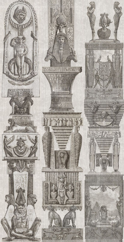 MINDTHEGAP Wandtapete Egyptian Columns Mural in Grau, Non-Woven, Breite: 300 cm, Höhe: 300 cm - Bild 3