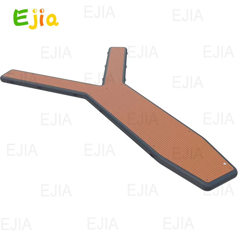 Ejia Aufblasbare Schwimmplattform Jet Ski Dock mit rutschfestem Y-Ponton, Schwarz, Länge: 6 m - Bild 6