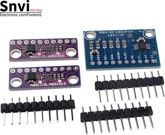 Snvi ADS1115 ADS1015 Modul 16 Bit I2C ADC 4 Kanal mit Pro Gain Verstärker Blau für Arduino und Raspberry Pi - Bild 1