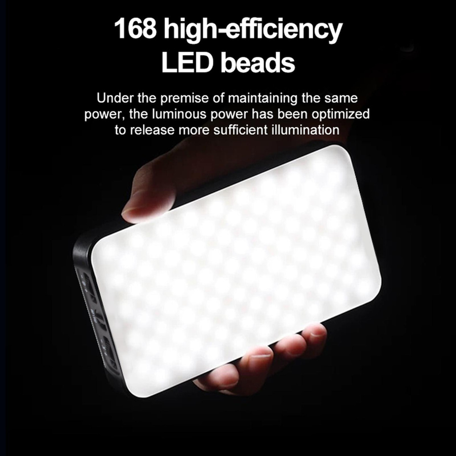 Andoer LED-Videoleuchte im Taschenformat mit Clip, dimmbar, 2500 K – 9000 K, 3000 mAh Akku, Schwarz - Bild 4