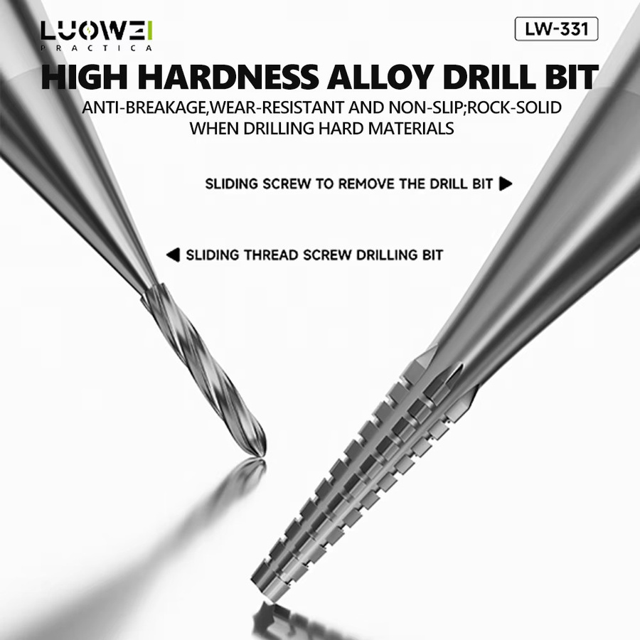 LUOWEI LW-331 Slip-Zahnbohrer-Set in Silber zum Entfernen defekter Schrauben für mobile Reparaturen und Bohrarbeiten - Bild 3