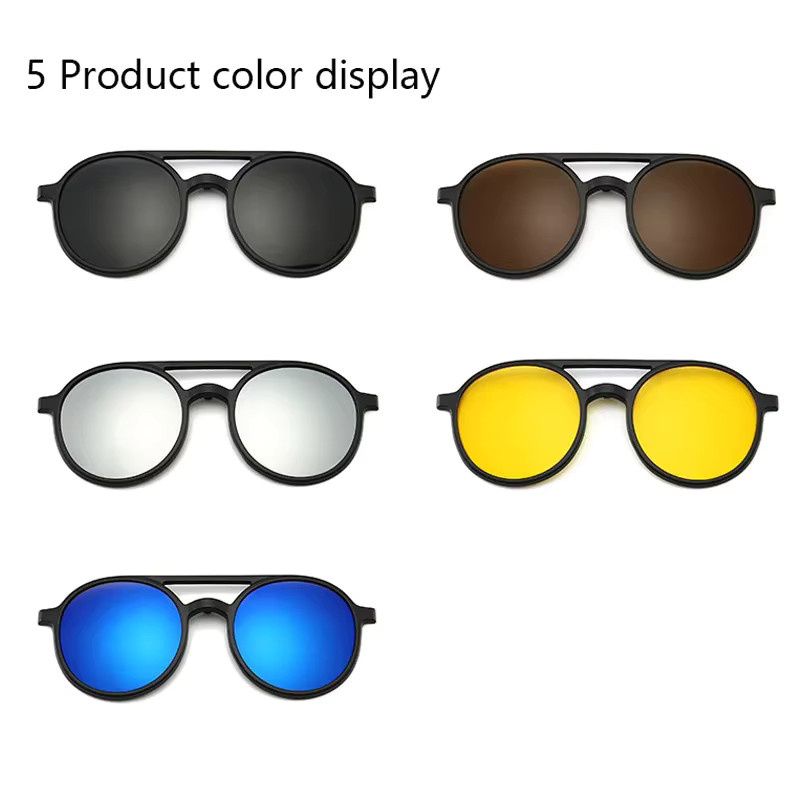 NINJONA Sonnenbrille, rund, Vollrand, schwarz, polarisiert - Bild 4