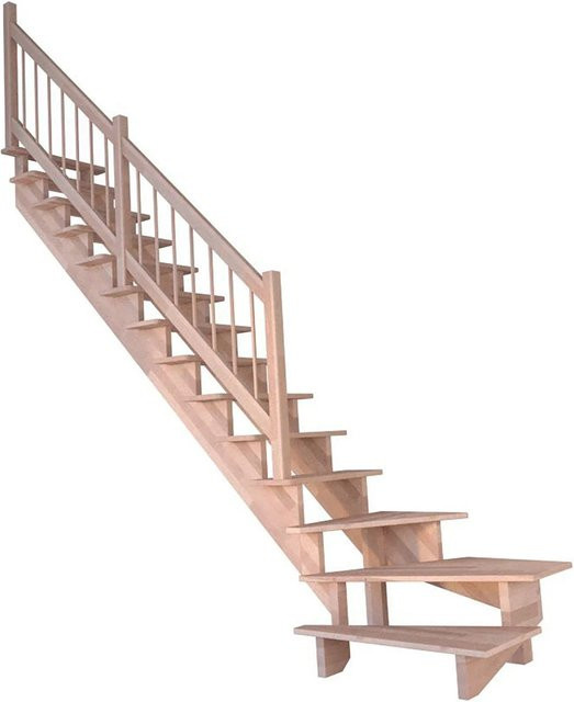 StarWood Treppen Lindos Pro Gewendelte Treppenstufe aus Buche in Braun, Länge: 100 cm - Bild 1