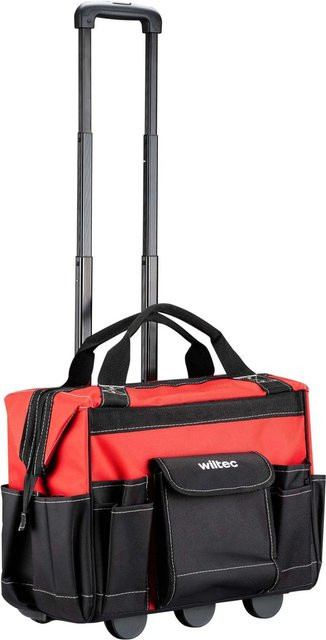 Wiltec Werkzeugtrolley mit 19 Fächern in Rot und Schwarz, B/T/H: 46 x 37 x 37 cm - Bild 1