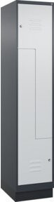 C+P Z-Spind Classic PLUS mit Sockel, 2 Fächer, Zylinderschloss und Garderobenstange, Farbe: Anthrazit/Grau/Schwarz, H x B x T: 195 x 40 x 50 cm - Bild 1