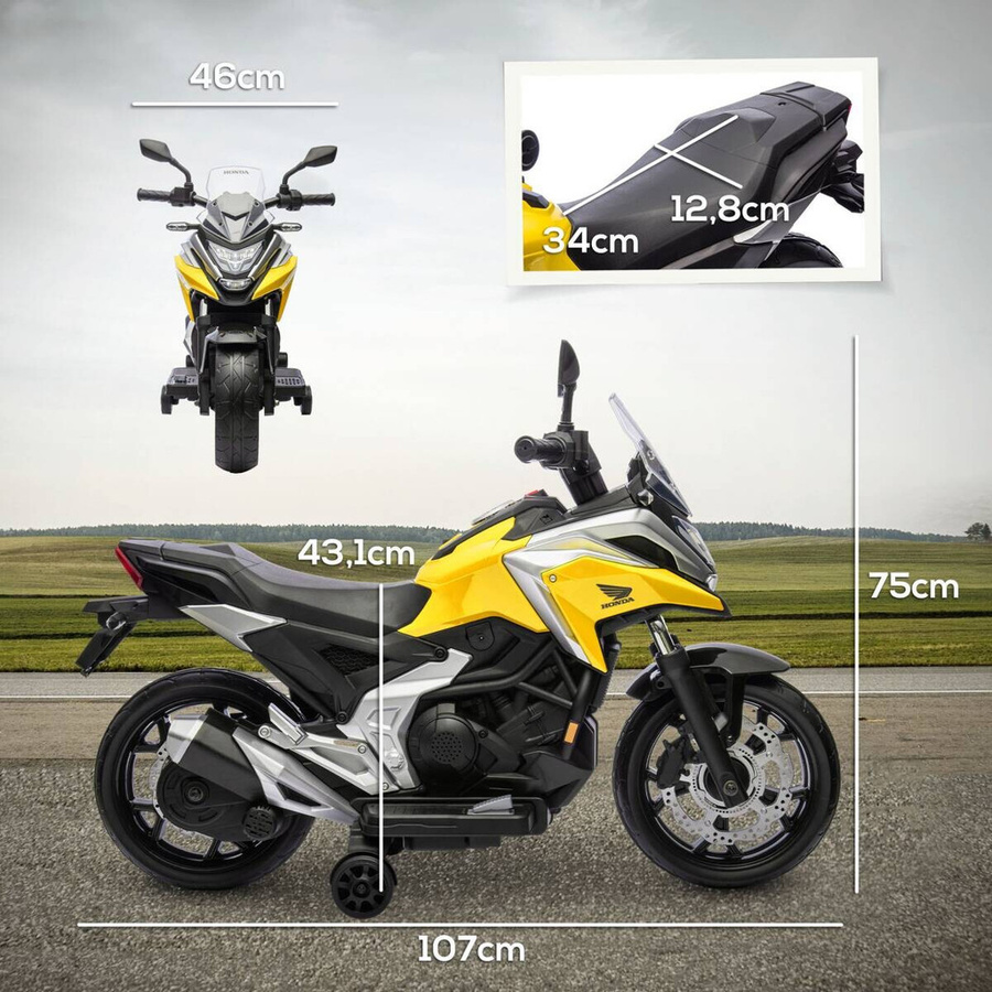 AIYAPLAY Elektro Kindermotorrad, Gelb, ab 3 Jahre - Bild 5