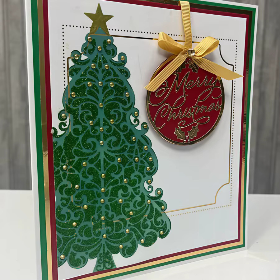 Metall-Stanzformen für DIY Scrapbooking und Kartenherstellung mit Fußball- und Poinsettia-Motiven in Grün - Bild 1