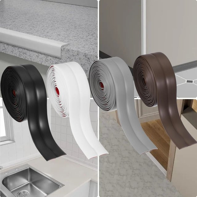 Flexible Eckleiste zum Aufkleben für Innen- und Außenwände, braun, Breite: 4 cm, Länge: 2 m - Bild 1