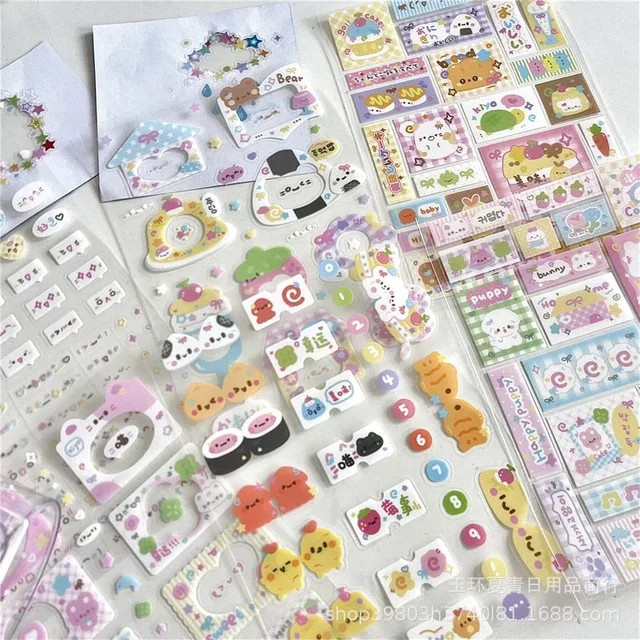 8 Stück Kawaii Japanische Cartoon Sushi Fisch Aufkleber für Journal DIY Dekor und Telefonhüllen, Mehrfarbig - Bild 1