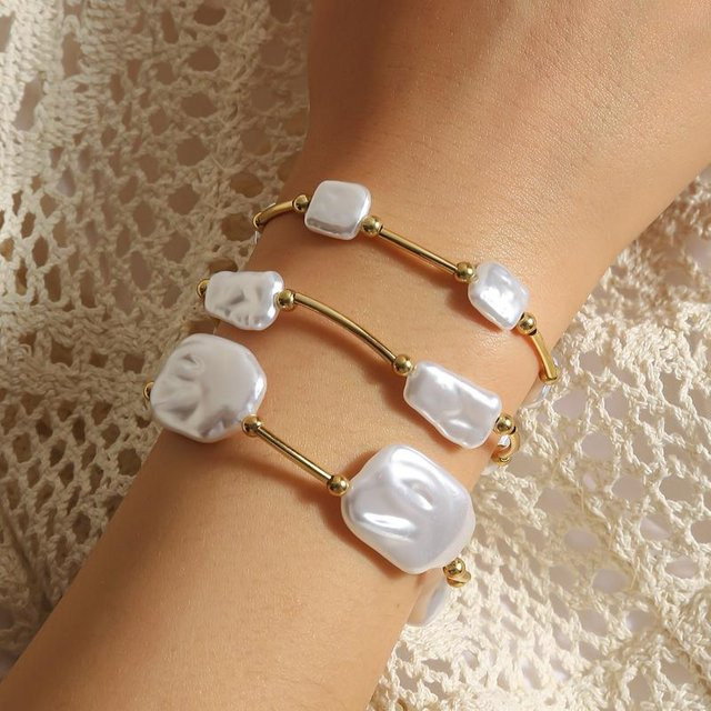 Lucky Star Jewelry Armband, Messing, Zirkonia, Perle, Damen, Gold - Bild 1
