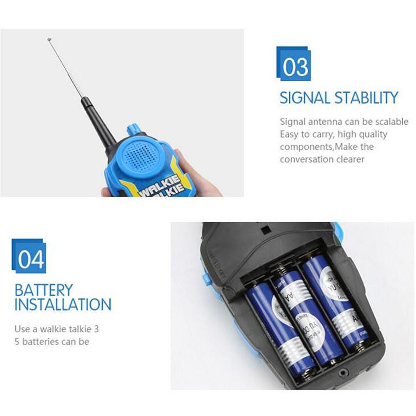 Wucifang Bags Walkie-Talkies, Mini Tragbares Zwei-Wege-Radio, Blau, 2-teiliges Set, ab 3 Jahren - Bild 2