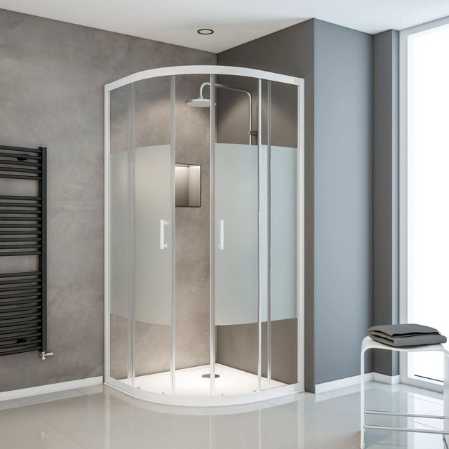 Schulte ExpressPlus Runddusche Sunny Quadrant in Transparent und Frosted, B/T/H: 90 x 190 x 90 cm - Bild 1