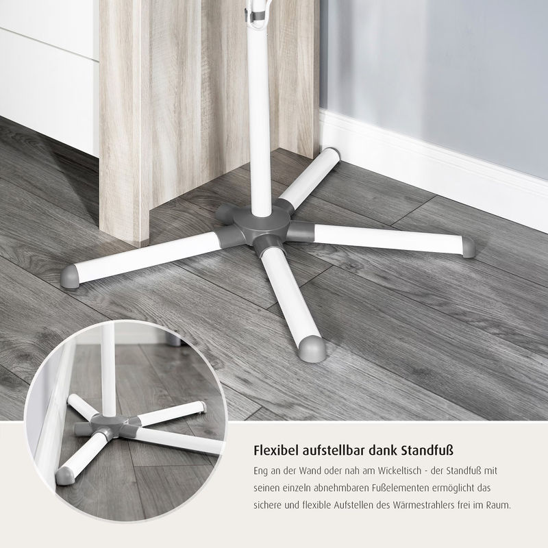 Reer 2-in-1 FeelWell Infrarot-Heizstrahler mit Standfuß und Abschaltautomatik in Weiß und Grau - Bild 3
