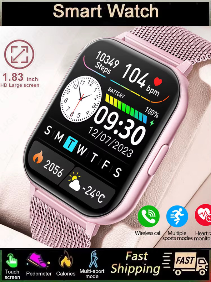 LIGE Smartwatch, 1,83'', Weiß, Damen, wasserdicht, Bluetooth - Bild 7
