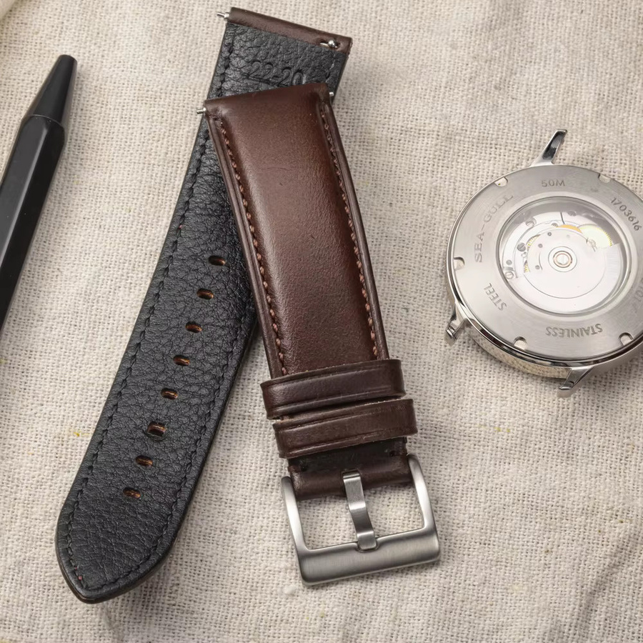 Hemsut Uhrenarmband Leder, Schnellverschluss, Unisex - Bild 2