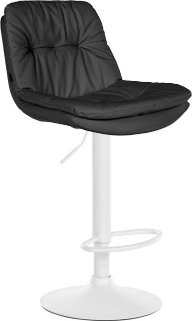 DELUKE Barhocker MITUN, Barstuhl aus Kunstleder in Schwarz, höhenverstellbar, drehbar mit Lehne, B/T/H: 46 x 54 x 92 cm - Bild 1