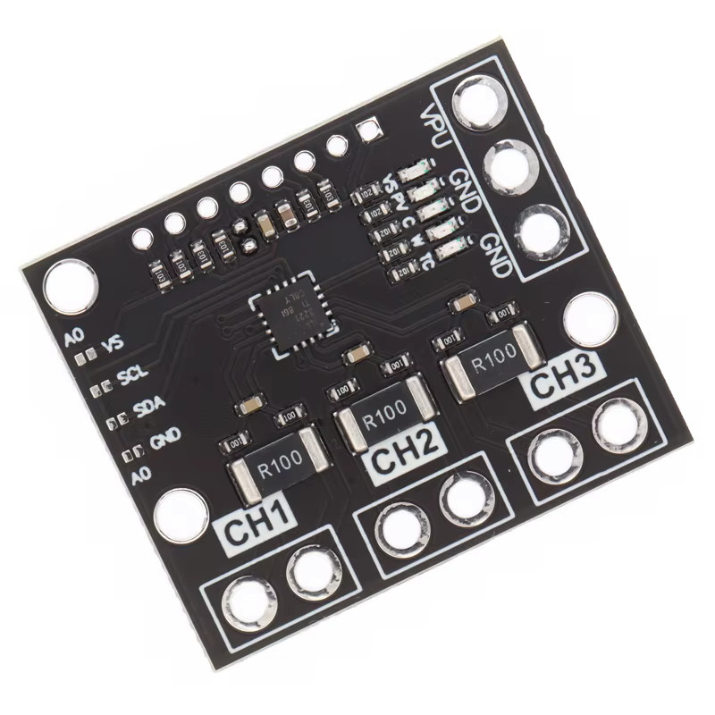 SAMIROB Ina3221 Dreifach-Kanal-Modul zur High-Side-Messung mit Shunt- und Bus-Spannungsmonitor, I2C- und SMBus-kompatibel, Schwarz - Bild 3