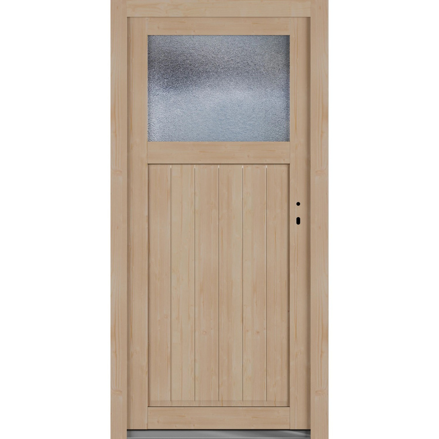 Roro Nebeneingangstür OHE 1002 aus Fichte in Braun mit Glaseinsatz, B/H: 90 x 190 cm, DIN Rechts - Bild 2