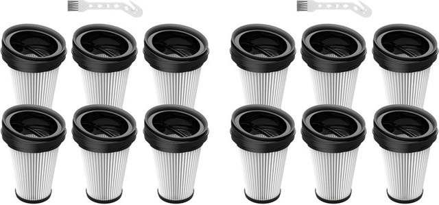 ABBK 12er Pack Ersatzfilter für Grundig 2-in-1 Akku-Handstaubsauger in Blau und Weiß - Bild 1