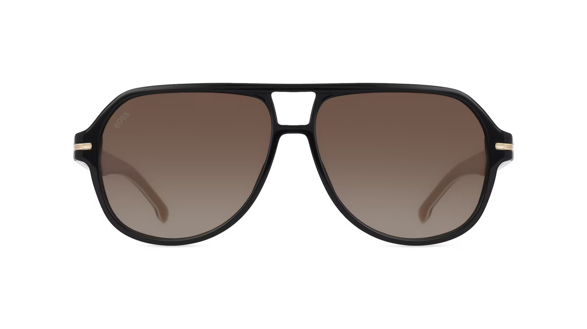 Hugo Boss 1507/S Sonnenbrille Browline, Vollrand, Acetat, Herren, schwarz - Bild 1