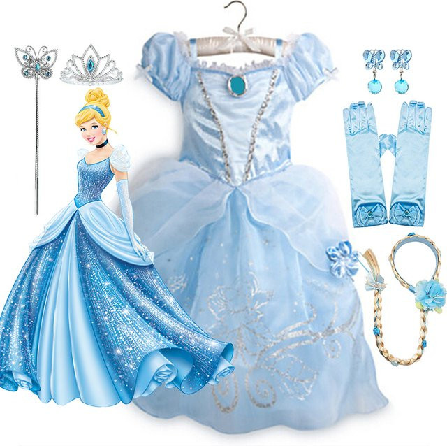 Disney Cinderella Prinzessin Kostüm, Mädchen, Blau, Textil - Bild 1
