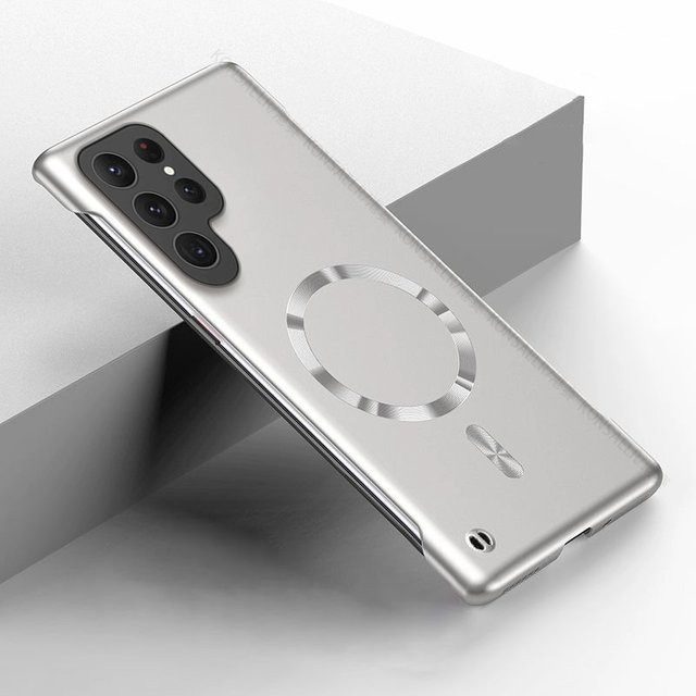 Rahmenlose magnetische Handyhülle für Samsung Galaxy S25 S24 S23 S22 S21 sowie A55 A56 A57 und Note 20 Ultra mit MagSafe Kompatibilität in Rot - Bild 1