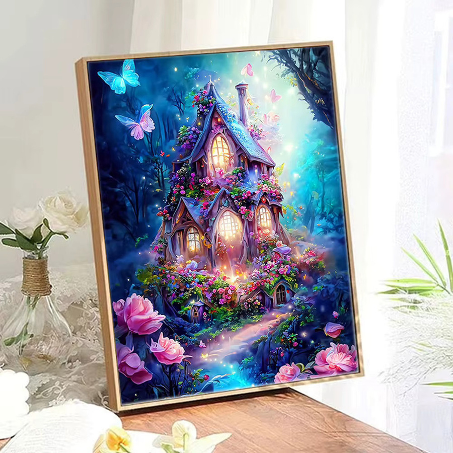 Huacan DIY Diamond Painting Landschaft Mosaik Wanddekoration Multicolour B: 30,0 cm, H: 20,0 cm - Bild 3