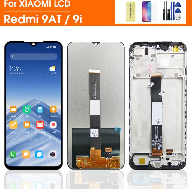 Xiaomi Redmi 9i LCD Display Touchscreen Digitizer mit Rahmen in Schwarz für Redmi 9AT M2006C3LVG 6.53 Zoll - Bild 1