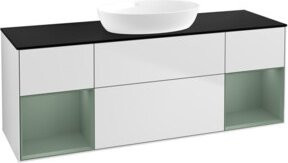 V&B Waschtischunterschrank Finion mit Wandbeleuchtung, Weiß lackiert, Breite: 160 cm, Tiefe: 50,1 cm, Höhe: 50,1 cm - Bild 1