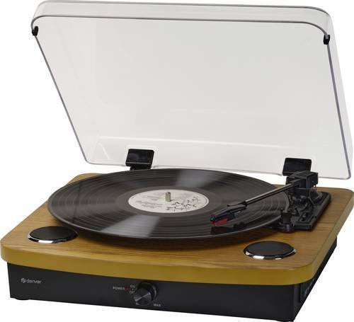 Denver VPL-230LW Halbautomatischer Plattenspieler mit Bluetooth und USB in Schwarz und Holzoptik - Bild 1