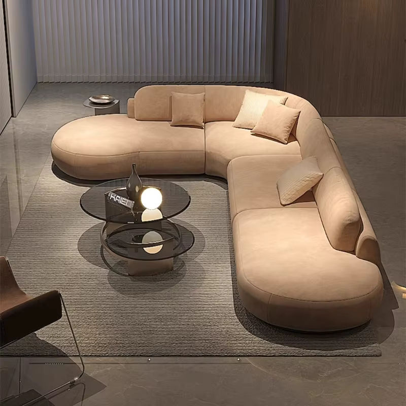 DUTRIEUX Ecksofa in U-Form aus Stoff in Beige mit passenden Kissen für dein Wohnzimmer - Bild 4