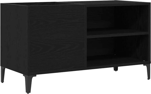 vidaXL Schallplattenschrank in Schwarz und Eichen-Optik, B/T/H: 84,5 x 38 x 48 cm - Bild 1