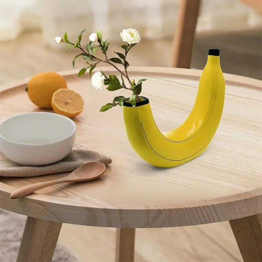 Dekorative Bananenvase von Yiran Furniture aus Harz in Gelb - Bild 2